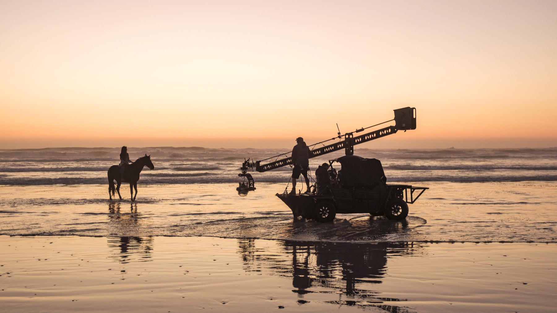 Filming Black Beauty on the beach